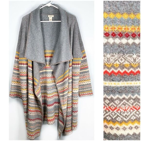 Sundance Lambs Wool Waterfall Draped Open Front Sweater Cardigan - Picture 12 of 12